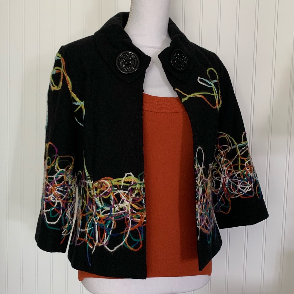 Frenz black jacket w/colored thread detailing!